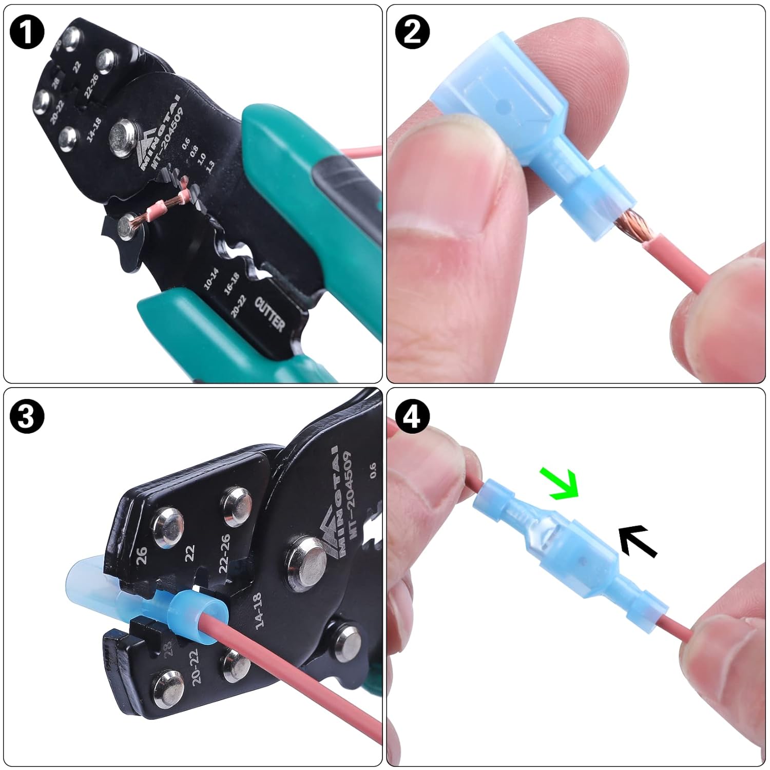 Connecteurs de bêche femelle et mâle en nylon AWG, déconnexion rapide, fil isolé politiquement, connecteurs CriAJ, bleu, 16-14, 100 pièces