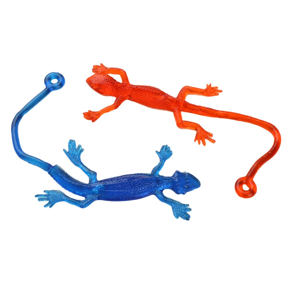 5 pz/impostato Nuovo Arrivo Della Novità Appiccicoso Lucertola Animali Retrattile Viscoso Lucertola Bambini Divertente gadget bavaglio giocattolo colore Casuale