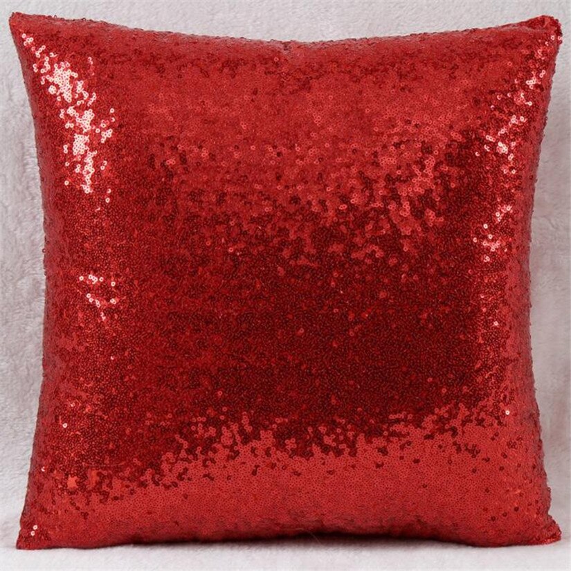 Kvalificerad kudde enfärgad glitter paljetter kasta café heminredning kudde levert dig 6426