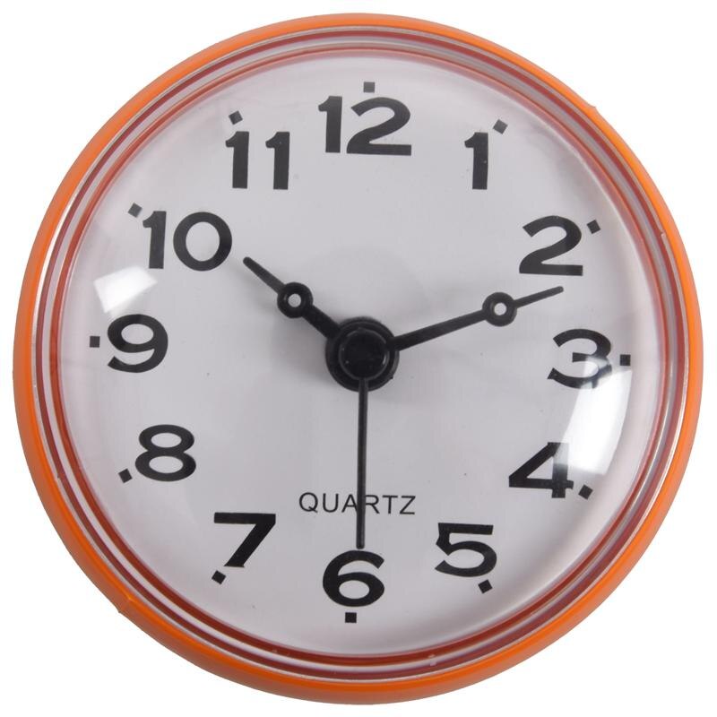 7cm étanche cuisine salle de bain douche horloge ventouse ventouse mur Orange