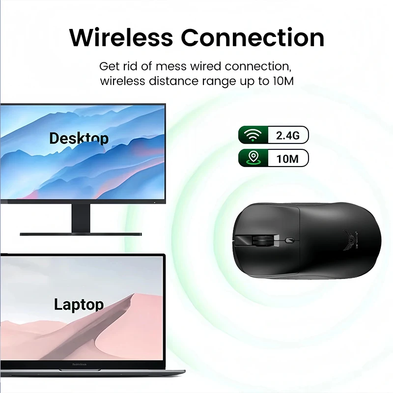 2.4G Wireless Mouse Gaming Mouse Ergonomic Mice 800-1200-1600 DPI Mouse Rechargeable Office Mice for PC Laptop Macbook Pro