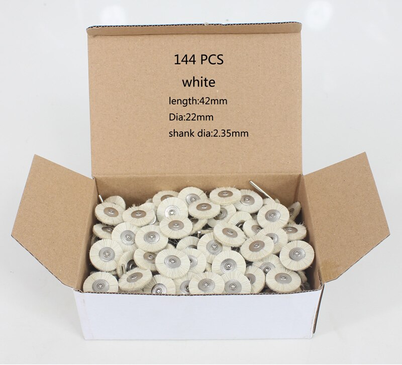 100pcs/144pcs Abrasive Brushes Dremel Accessories Polishing Wheel Set Suit for Dremel Rotary Tools T Shape 22*2.35mm: 144pcs white