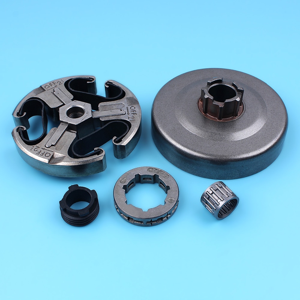 3/8" 7T Tooth Clutch Drum Rim Sprocket & Worm Gears Kit For HUSQVARNA 61 66 266 268 272 Chainsaw Replacement Parts