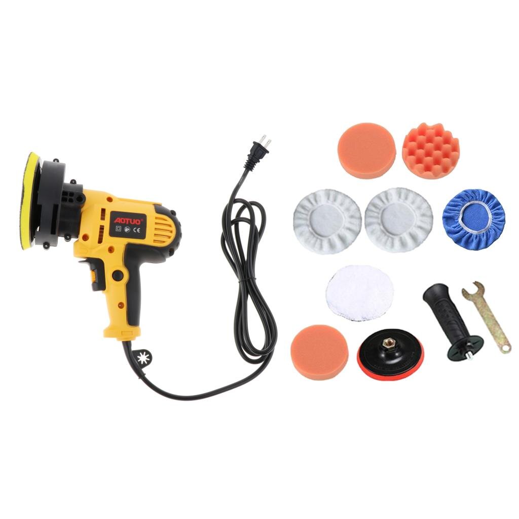 5&#39; 550W Car Polisher Buffer Polishing Machine Kit Waxing Tool Buffing Pad Bonnet: Gray