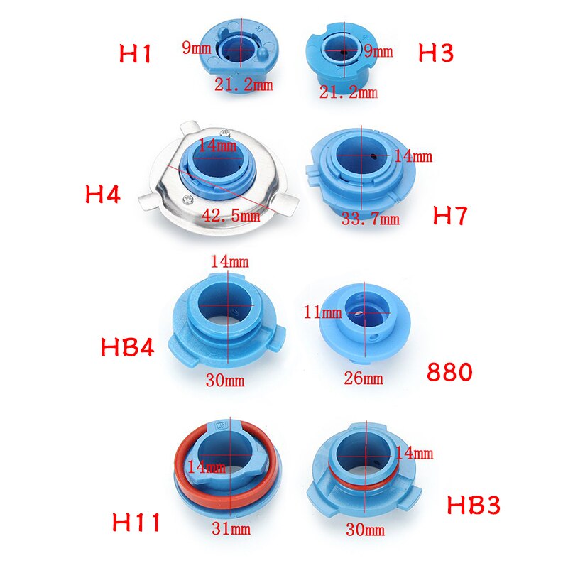 2pcs Car LED Headlight Lamp Bulb Base Adapter Sockets Retainer Holder 880 / 9006-HB4 / 9005-HB3 / H11 / H7 / H4-HB2 / H3 / H1