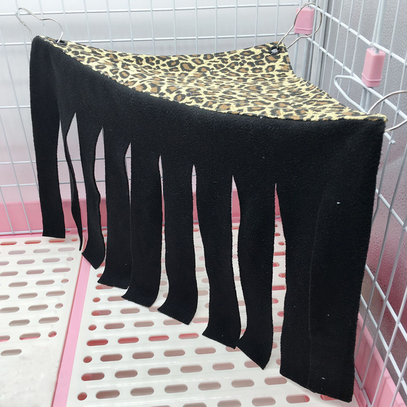 Blødt marsvinehus sengebur til hamster minidyr mus rottered hamsterhus små kæledyr produkt hamster tilbehør: Sort leopard