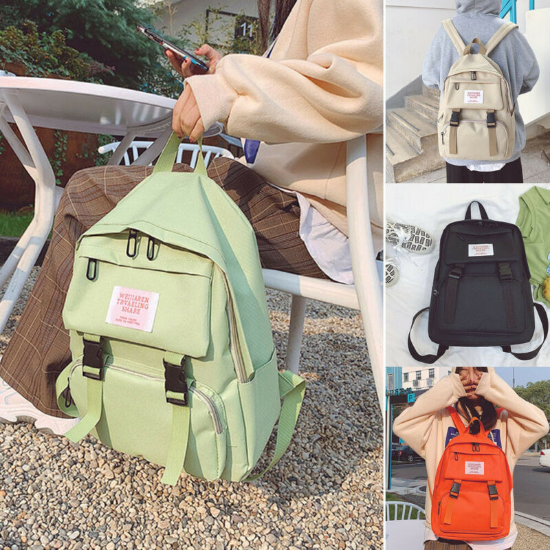 Women Girls School Bag Letter Printed Casual Backpack Mini Rucksack Purse Travel Handbag