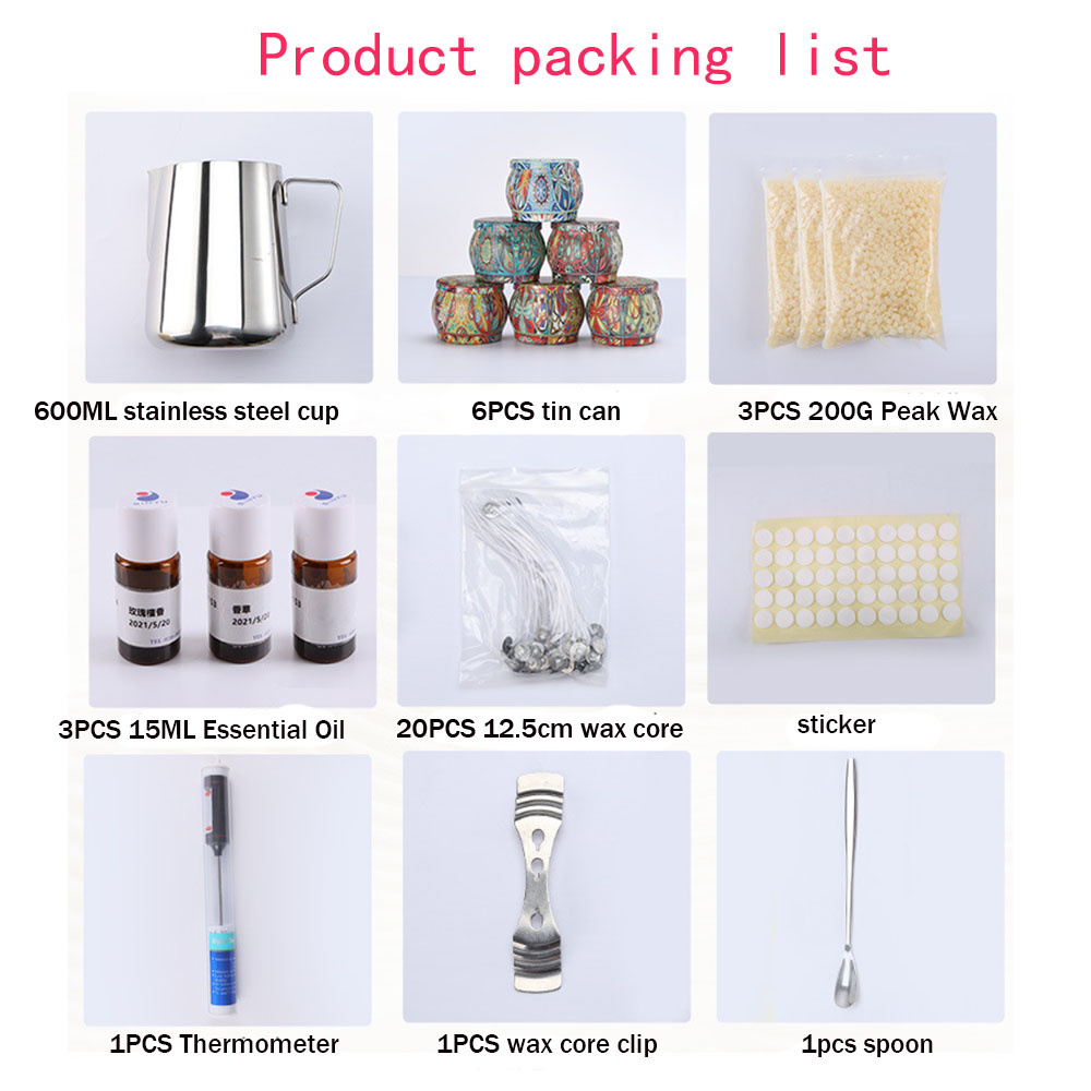 DIY Candle Mold Sets Candle Making Supplies Handmade Aromatherapy Candle Making Kit Candle Mold Pigment Soy Wax Core Tool Sets