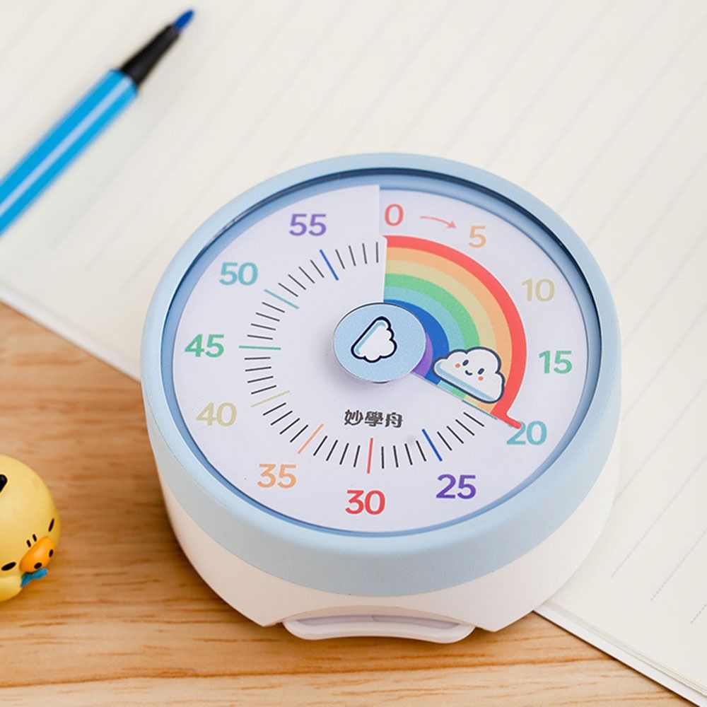 Visual Desk Timer Cartoon Silent Operation Countdown Timer Multifunctional Rainbow Pattern 60 Minutes Alarm Clock Kids Learning