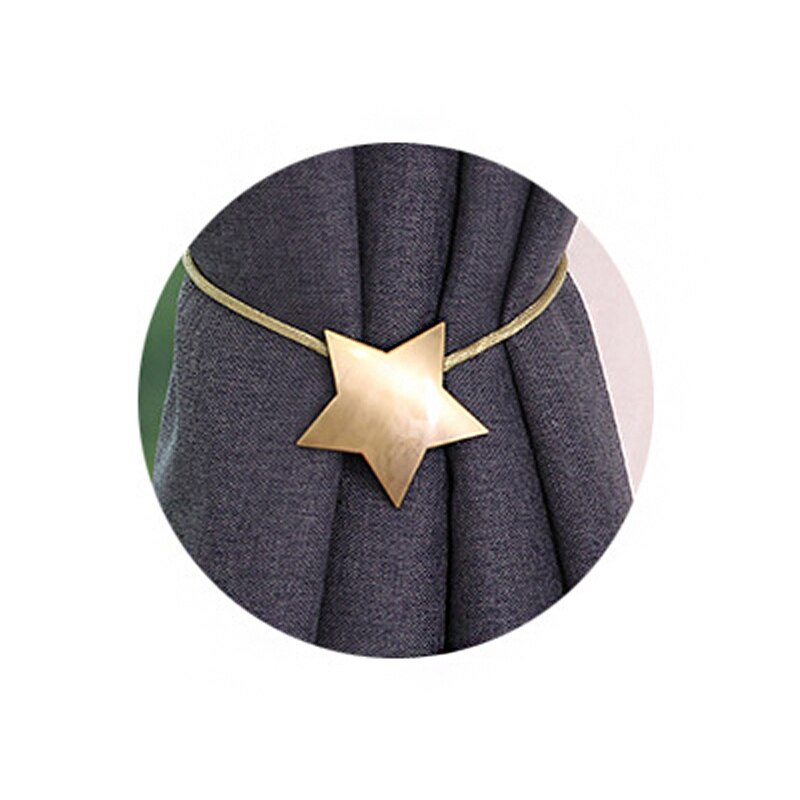 Lycka stjärna magnetisk slips tillbaka hållare gardin spänne stjärngardin gänga hem rum gardin hänge dekoration guld: D