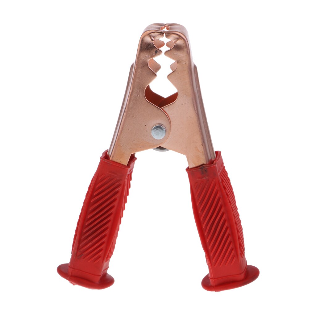 1 Pair Copper Plated Insulated Car Battery Clips Alligator Clamps 500A Red Black