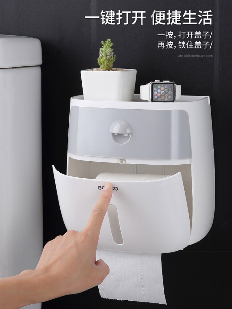 Wandmontage Papier Handdoeken Waterdichte Toiletrolhouder Houder Voor Keuken Badkamer Wc Rolhouder Toiletpapier Opbergdoos