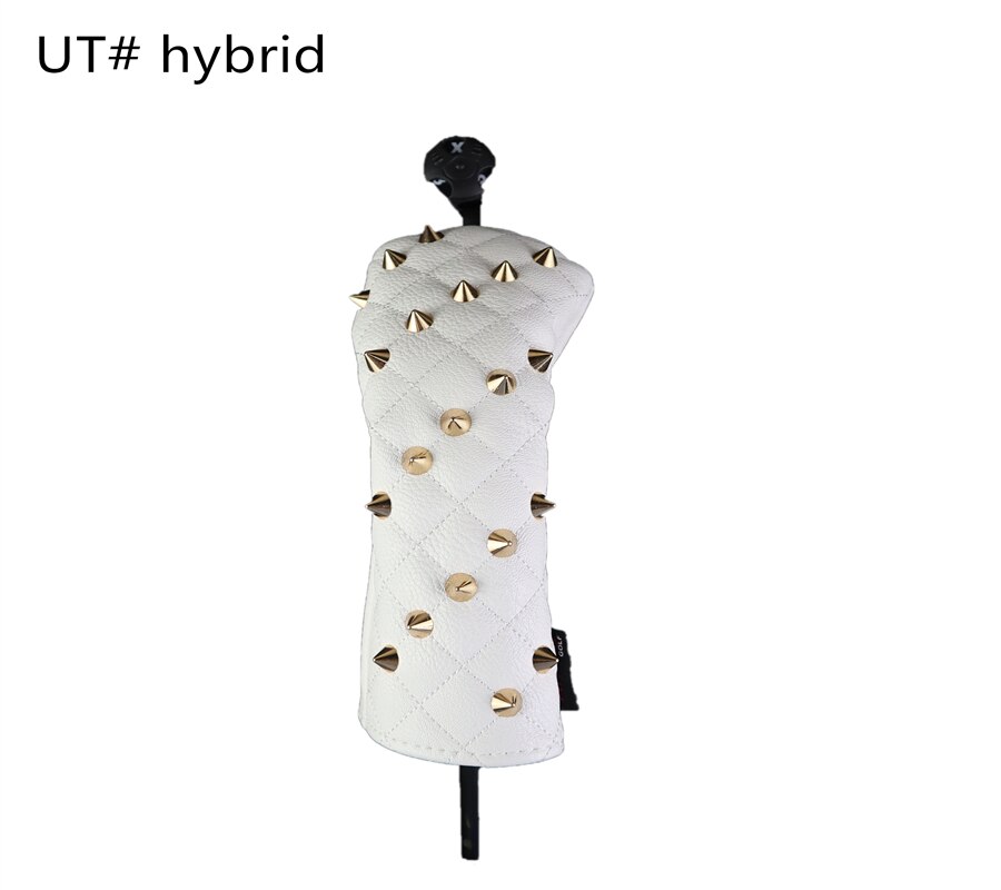 NRC Golf Head Cover for Driver Fairways #3 #5 Hybrids PU Leather Golf HeadCover: UT white