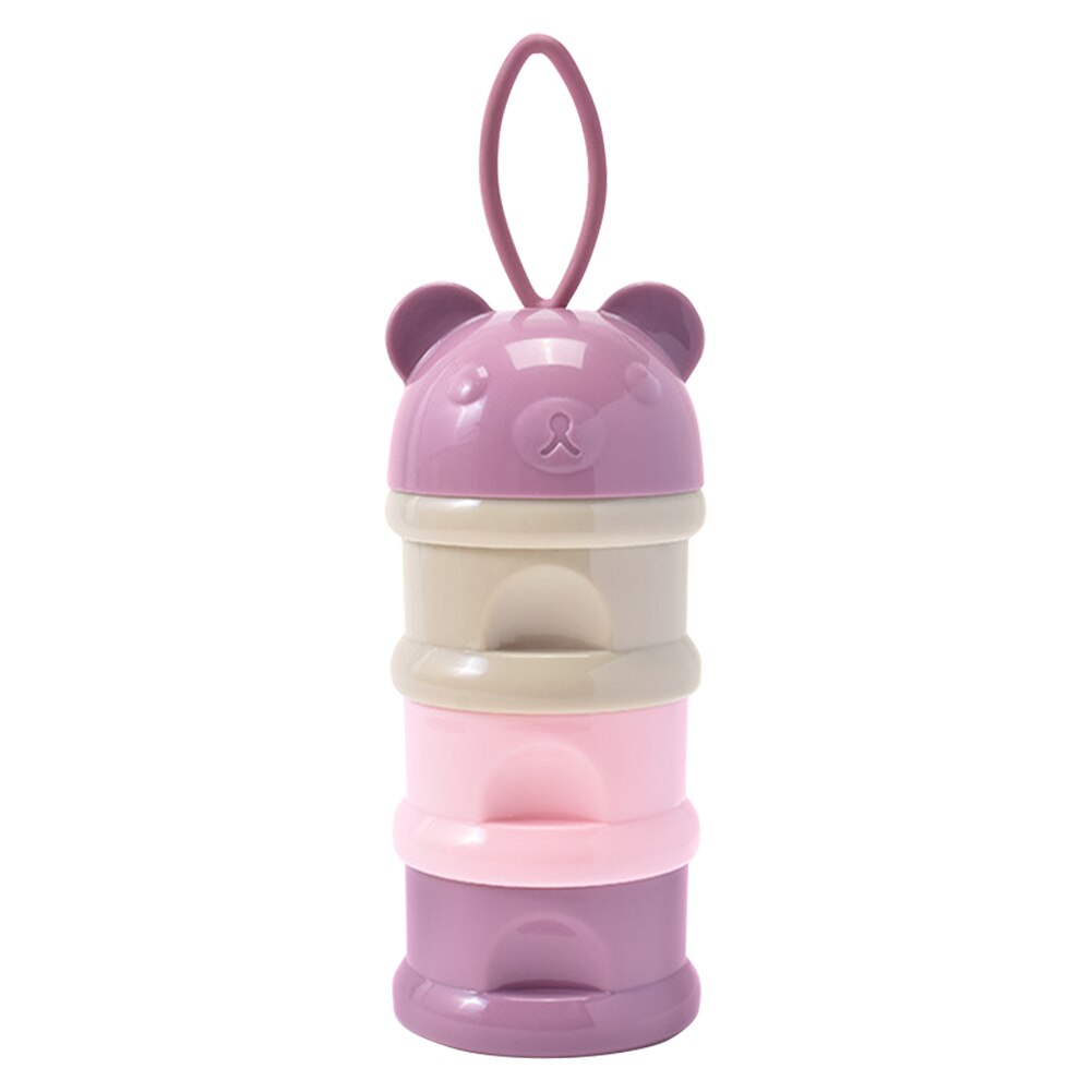 Formula Dispenser Multipurpose Container Cute Portable Baby Milk Powder Easy Clean Snack Box Reusable Infant Food Storage: Purple A