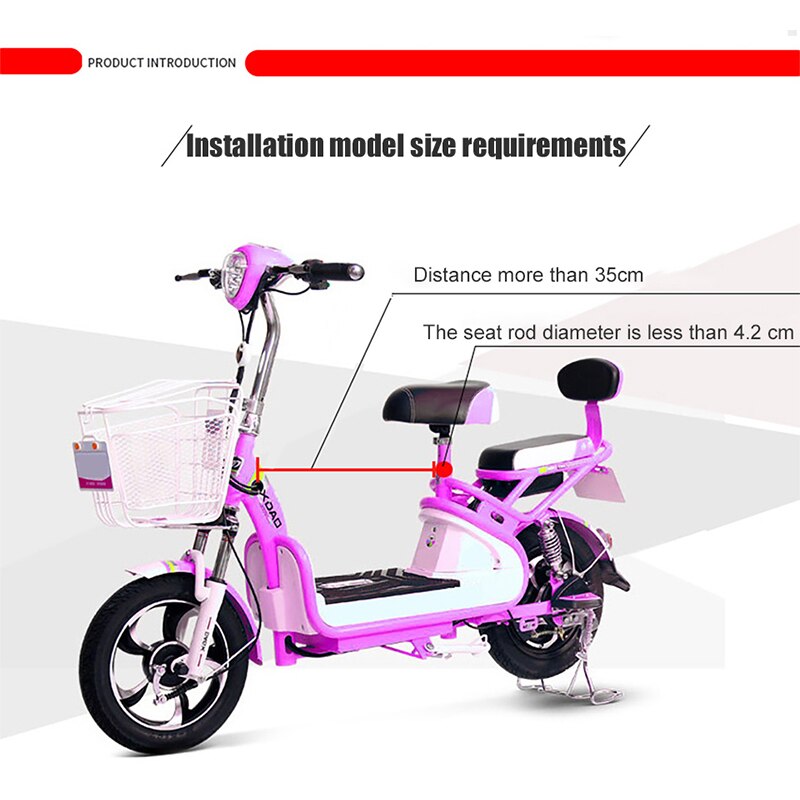 Vélo électrique remorque enfant vélo chaise Babys enfants sécurité libération selle siège avec accoudoir garde barre pédale vélo siège