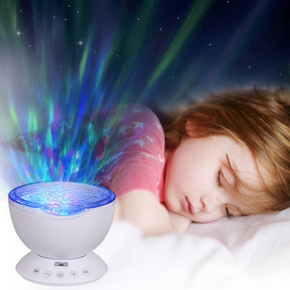 T-SUNRISE Ocean Wave Muziek Baby Nachtlampje Projector Ingebouwde Mini Muziekspeler Lamp USB LED nachtlampje voor Baby Kinderen kamer