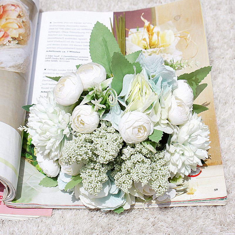 1 Bundel Bruiloft Combinatie Boeket Bruid Bruidsmeisje Bedrijf Bloemen Kunstbloemen Huishoudelijke Producten Home Decor Plakboek: 7