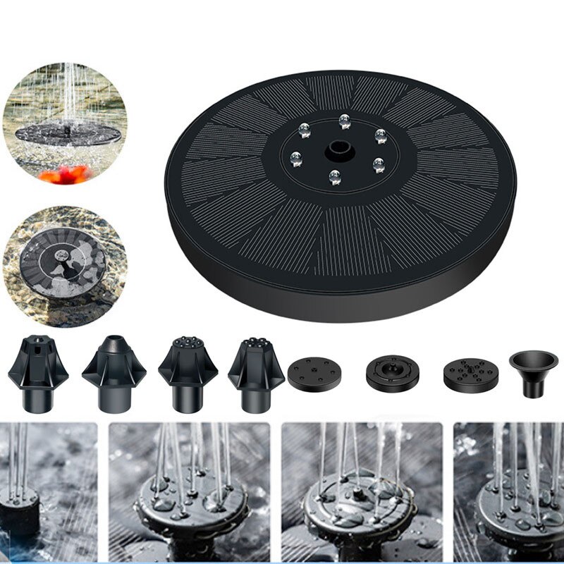 Outdoor Decor Mini Ronde Zonne-energie Drijvende Vogel Bad Water Panel Fontein Pompen Vijver Pool Vogelbad Fontein # Y