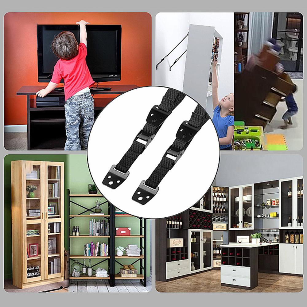 Flat Screen TV Furniture Anti Tip Straps Wall Anchors for Child Safety Baby Proofing Dresser Bookcase Cabinets