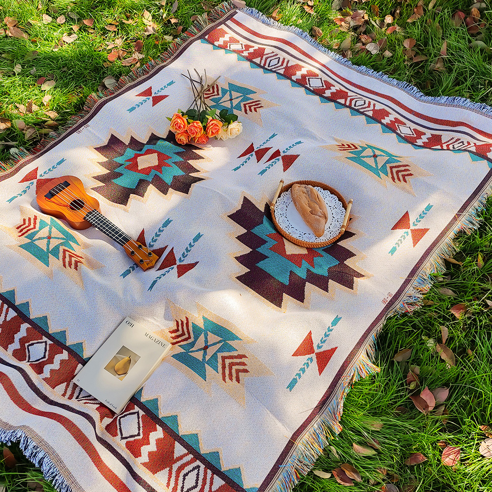 Gebreide Camping Picknick Mat Draagbare Reizen Wandelen Picknick Doek Stofdicht Tafelkleed Mat Zachte Bank Dekens Buiten Picknick Pad