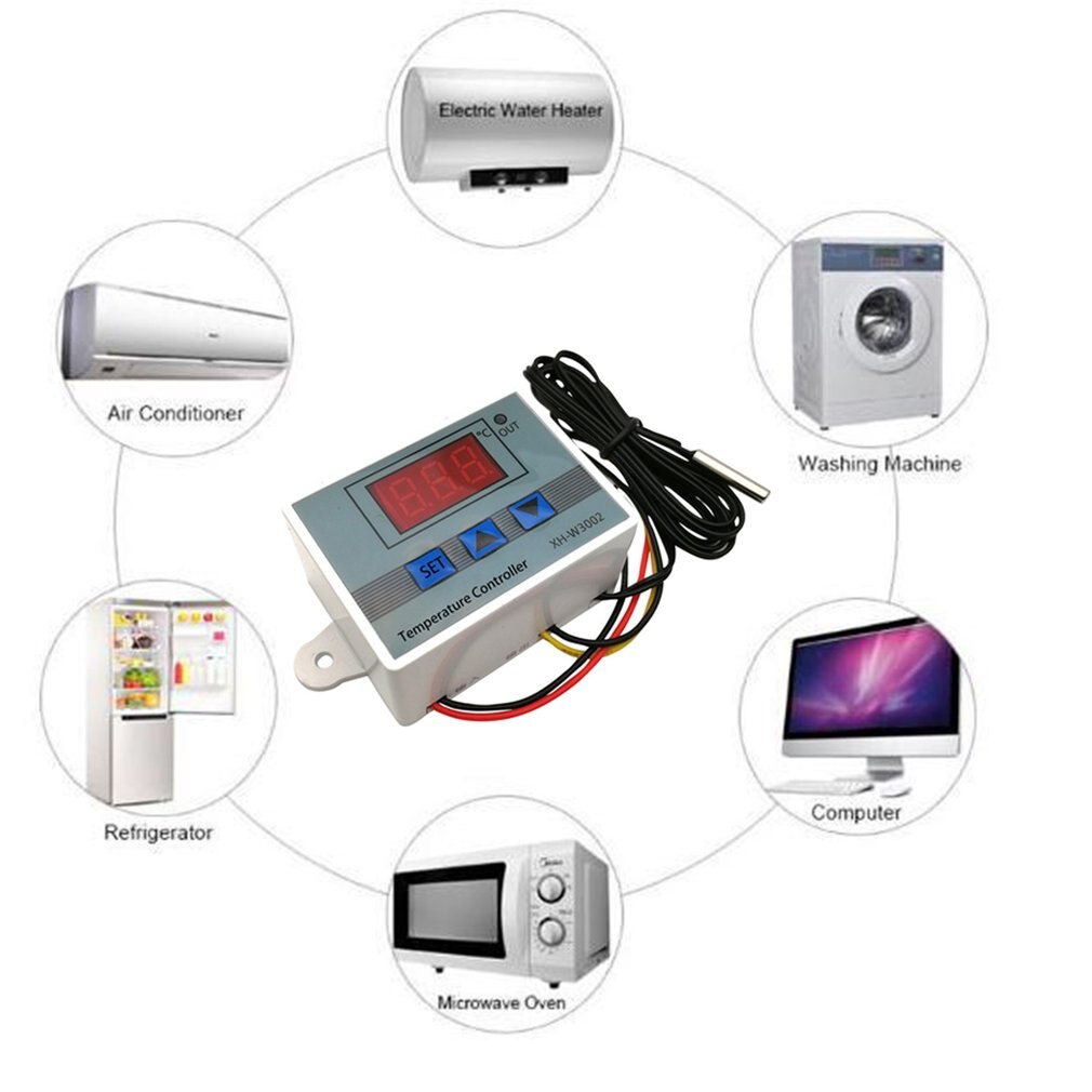 XH-W3002 W3002 Ac 110V-220V DC24V DC12V Led Digitale Thermoregulator Thermostaat Temperatuurregelaar Schakelaar Meter