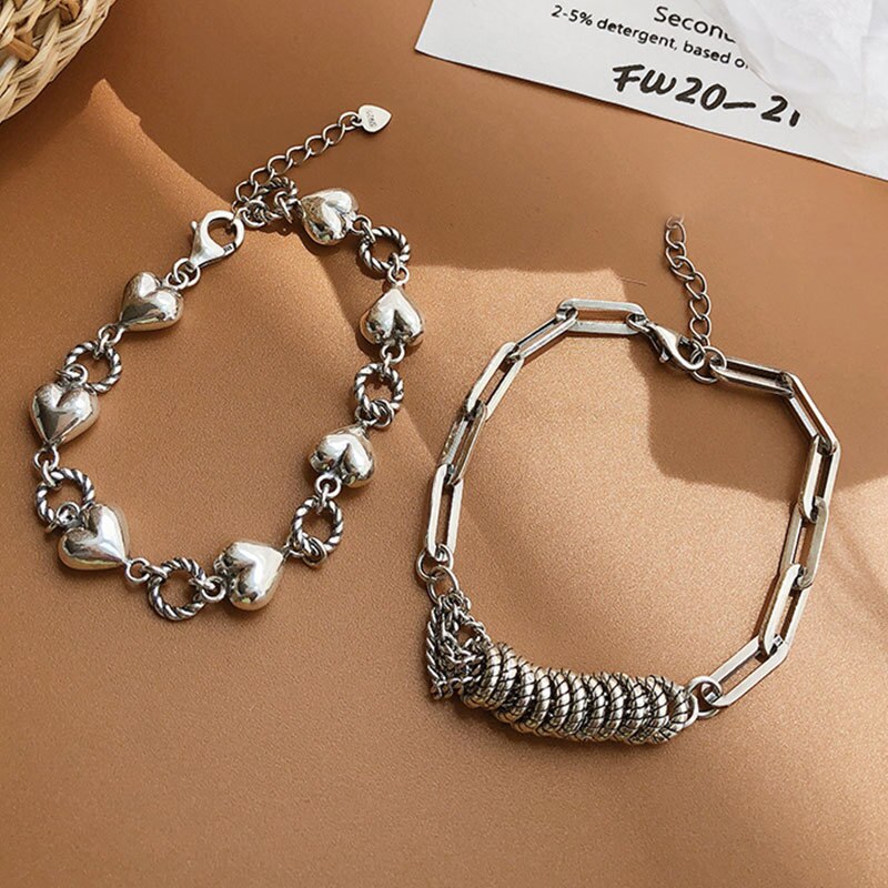 925 Sterling Zilveren Hart Armband Voor Vrouwen Mannen Cirkel Kwastje Armband Sieraden