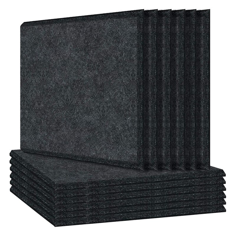12 Pack Acoustic Panels Sound Proof Padding, Beveled Edge Sound Absorbing Panels, Acoustic Absorption Panel: Default Title