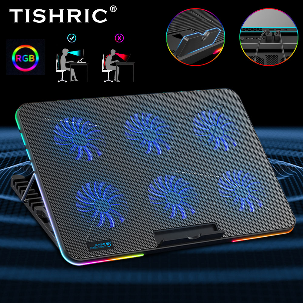 Laptop Cooler Laptop Cooling Pad 6 Quiet Fans High-speed Cooling Supports Laptop Accessories Cooler Notebook Base Radiator