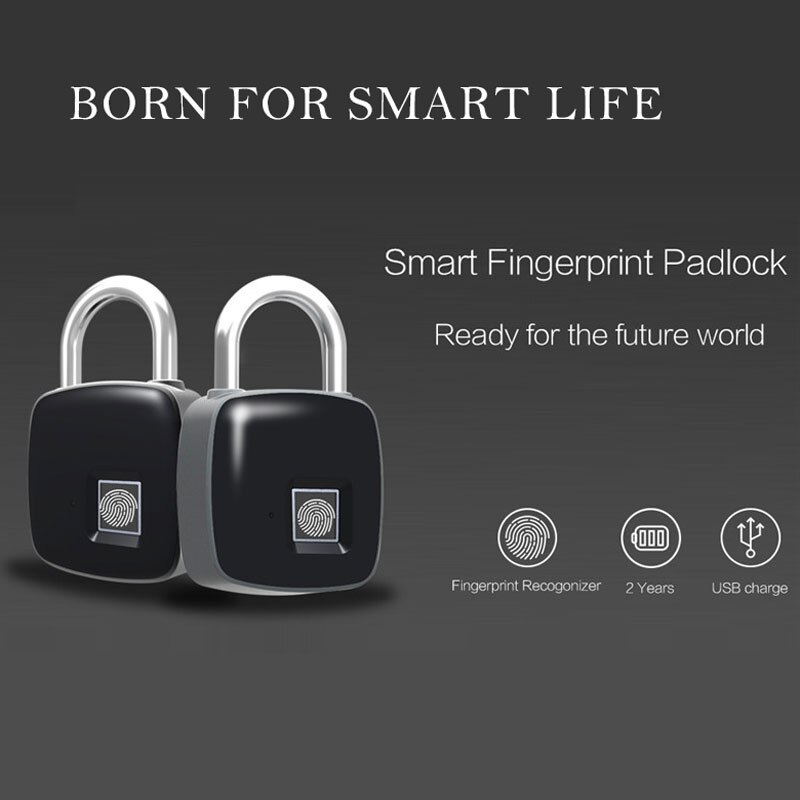 Smart Lifestyle Anytek P3 Standalone Biometric Fingerprint Lock Access Control Waterproof Keyless Anti-Theft Padlock