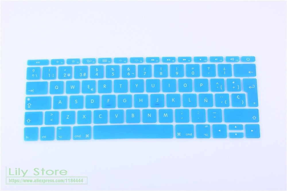 Silicone Keyboard Cover for MacBook 12" A1534 & MacBook Pro 13" A1708 - Ultra-thin Dustproof & Waterproof Skin: Sky blue