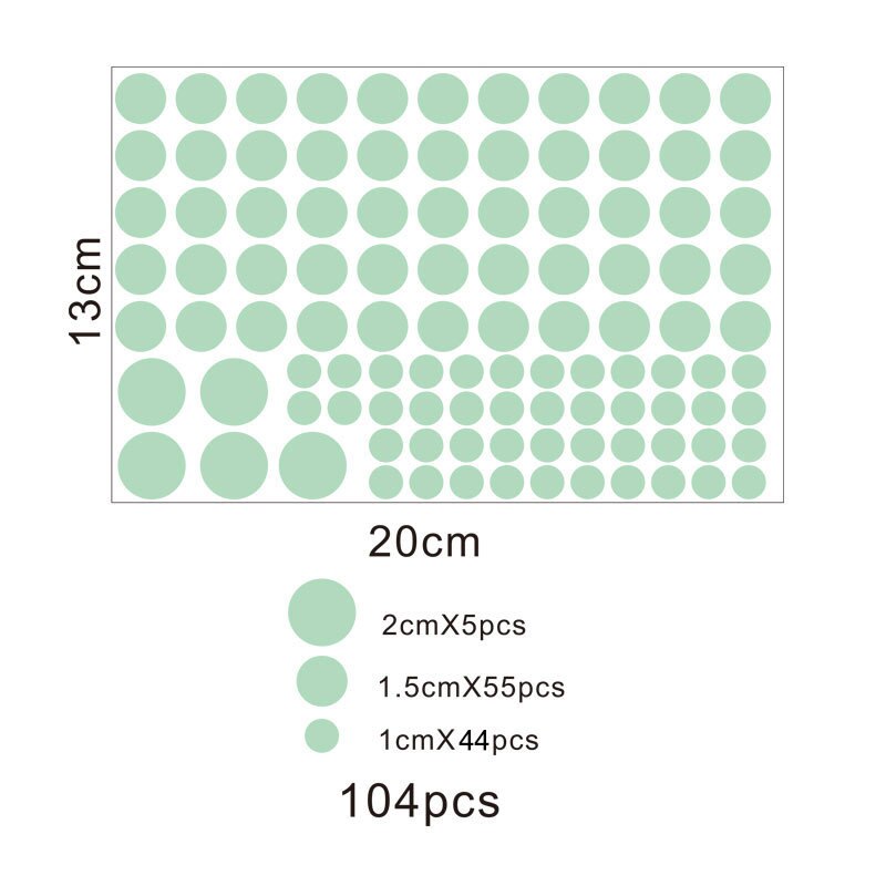 104 個/シートをダークおもちゃ発光ドットステッカー寝室ソファ蛍光絵のおもちゃの Pvc ステッカー子供ルーム 20*13 センチメートル