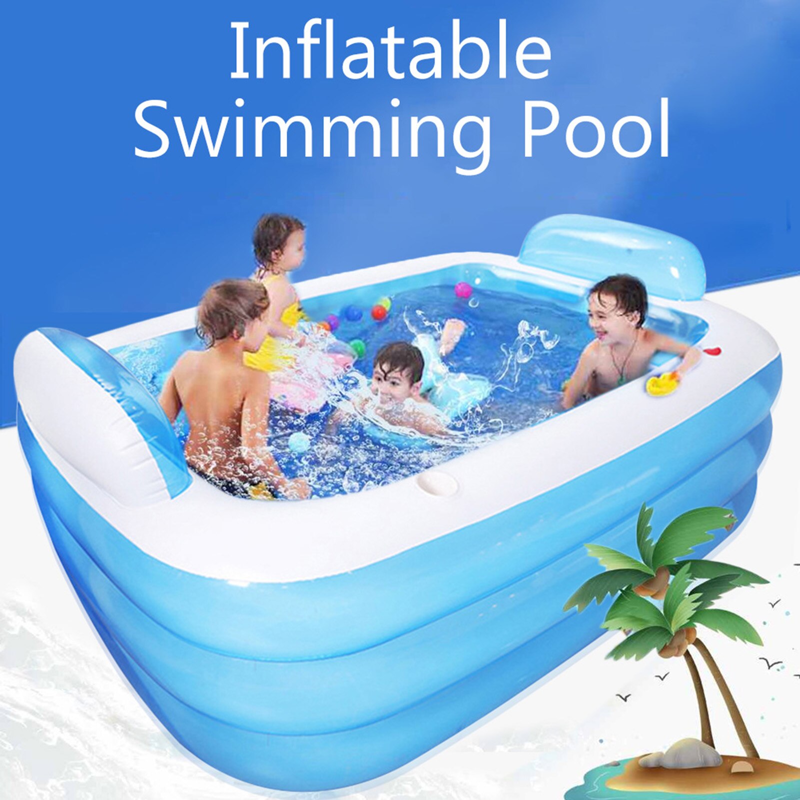 Opblaasbare Dubbele Bad 3 Lagen Verdikte Pvc Zwembad Warm Bad Emmer Baby Wassen Bad Wastafel Zomer Zwembad