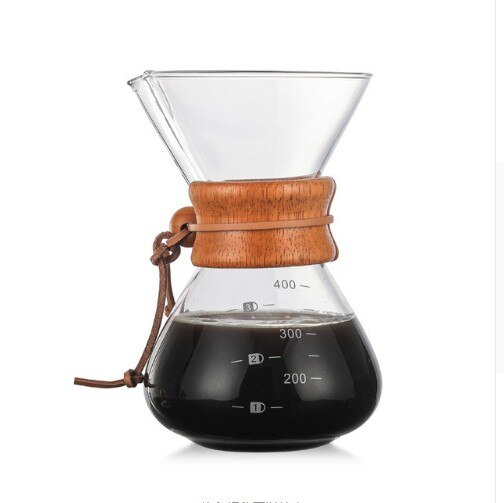Hoge Temperaturen Glas Koffiezetapparaat Koffiepot Espressomachine Met Rvs Filter Pot 400 Ml: 400ml No Filter