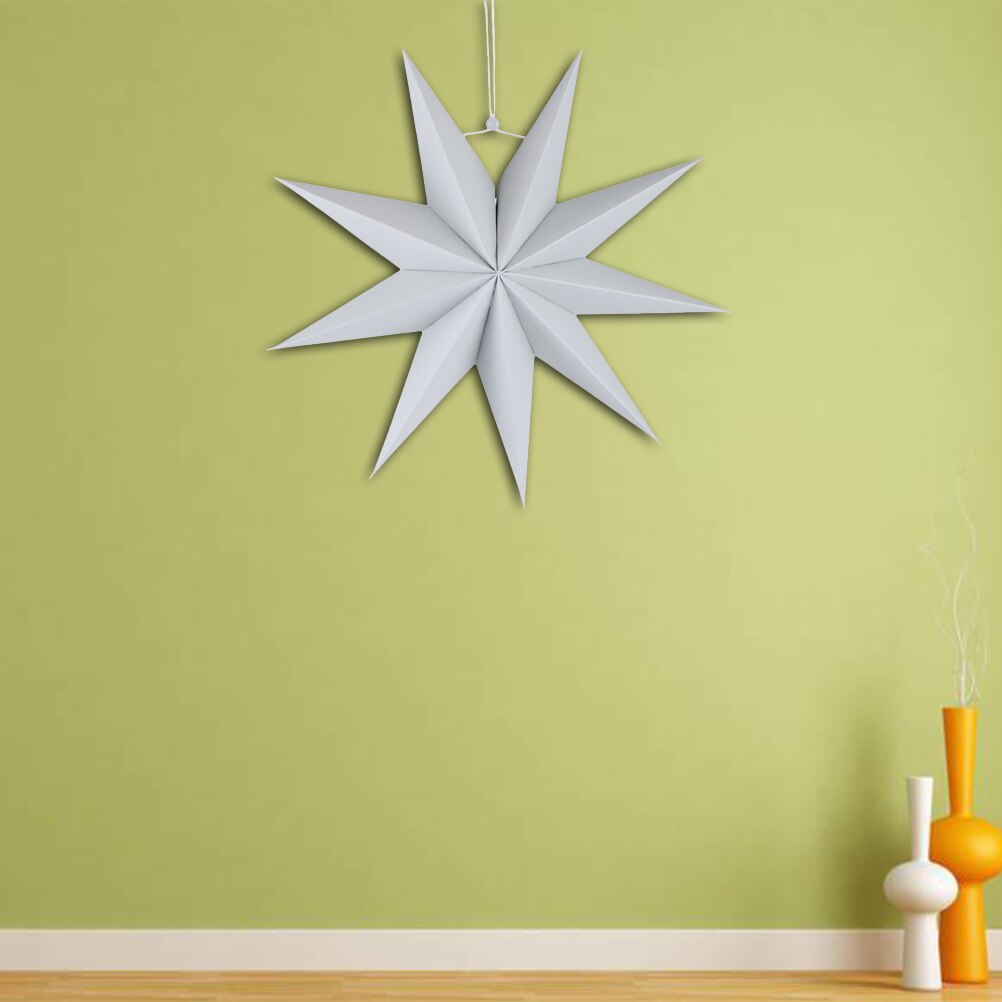 Lanterne étoile faite à la main, lampe en papier, respectueux de l'environnement, accessoire de lampe, 30cm (gris)