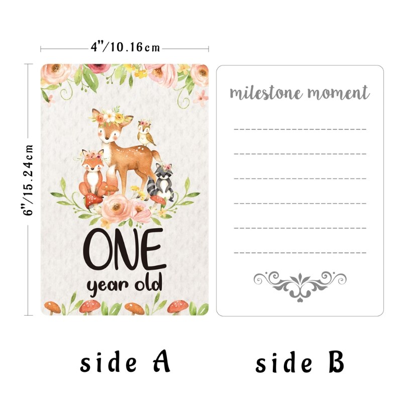 12 hojas de tarjetas de hitos mensuales para bebé, tarjetas de momento de utilería de fotos de nacimiento a 12 meses