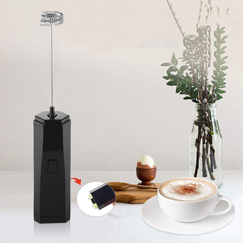 Espumador eléctrico AD-Milk, espuma eléctrica recargable, Espumador eléctrico de mano con batidor de acero inoxidable para huevos, café