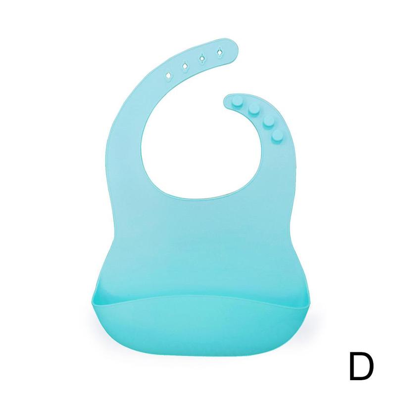 Children's silicone saliva towel cartoon baby bib/saliva bib silicone pocket bib waterproof E5R8: D