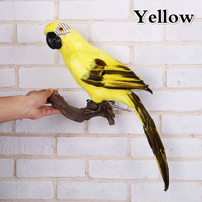 Figurine de perroquet en mousse faite à la main, simulation d'ara, ornement de pelouse, faux animal, oiseau, accessoire de jardin, décoration, 45cm: YELLOW