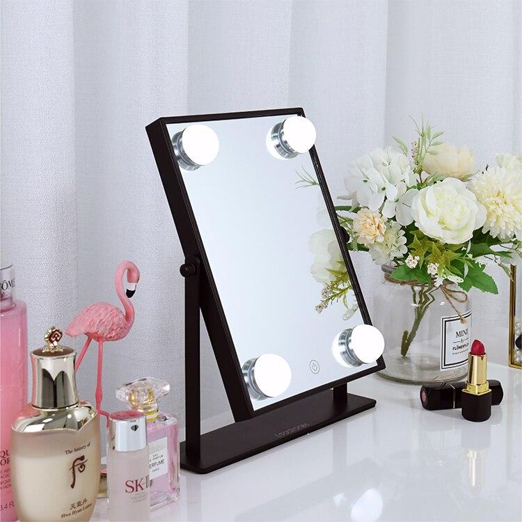Leadzones Mirrors enhanced by electric lights metal bath vanity LED Hollywood makeup mirror with lights
