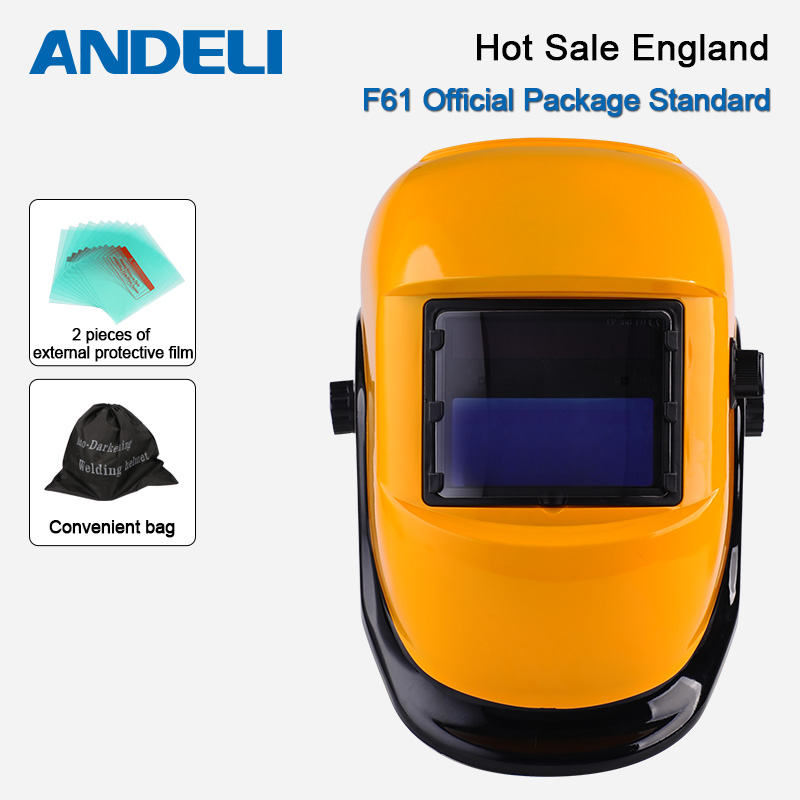 Andeli solenergi automatisk mørklegging tig mig mma sveisemaske/hjelm/hette/linse til sveisemaskin: F61