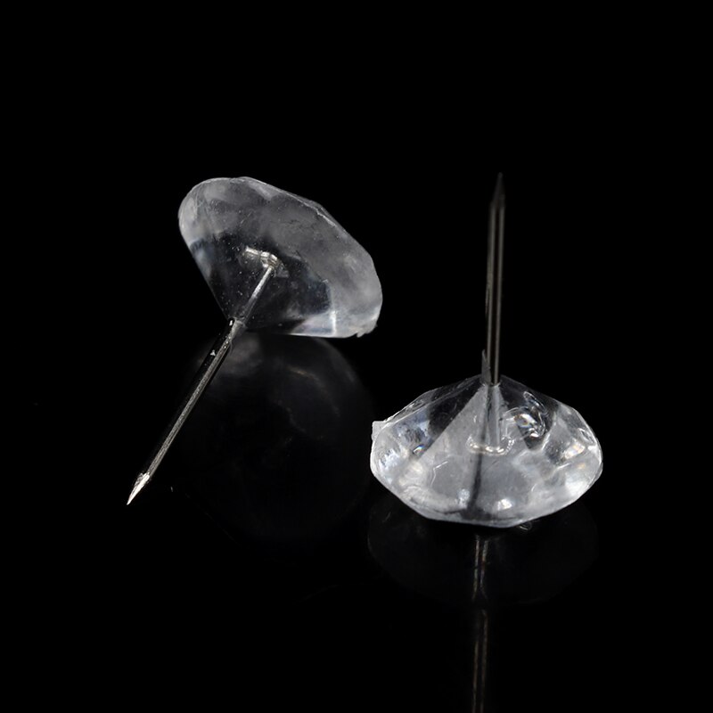 50pcs/box Water Droplets Diamond Pin Thumbtack Crystal Head Push Board Pins Cork Board Message Map Nail