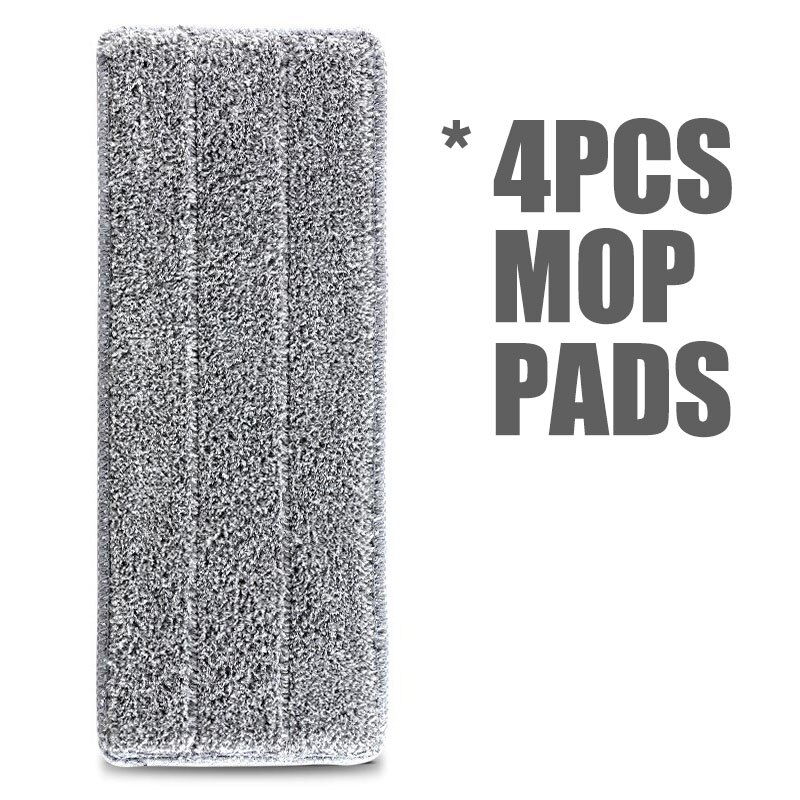 Flat Squeeze Mop and Bucket Hand Free Wring Floor Clean Mop Microfiber Mop Pads Wet or Dry Usage on Hardwood Laminate Tile: DR-BHW1013