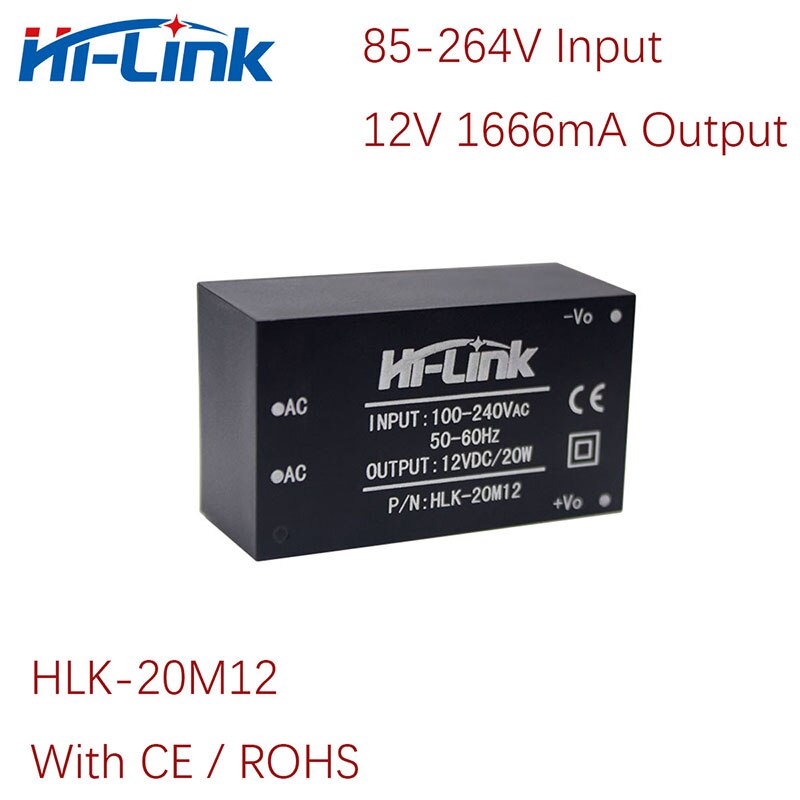 Hola-Link 220V/110V a 5V/9V/12V/15V 20W paso transformador de potencia AC DC convertidor: 20M12