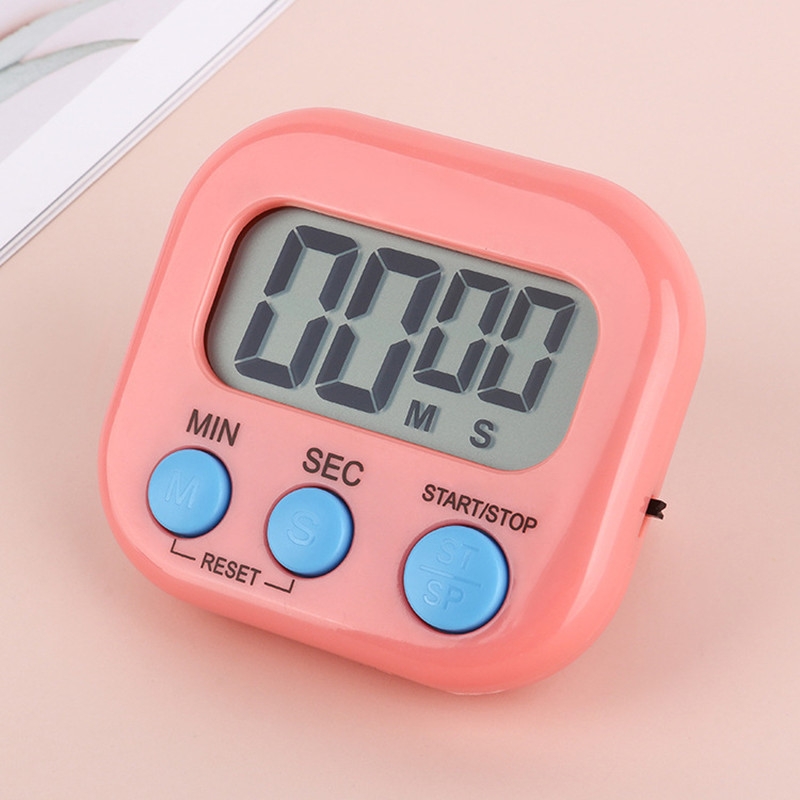 LED Counter Display Alarm Clock Manual Electronic Countdown Sports Magnetic Digital Timer Kitchen Cooking Shower Study Stopwatch: B