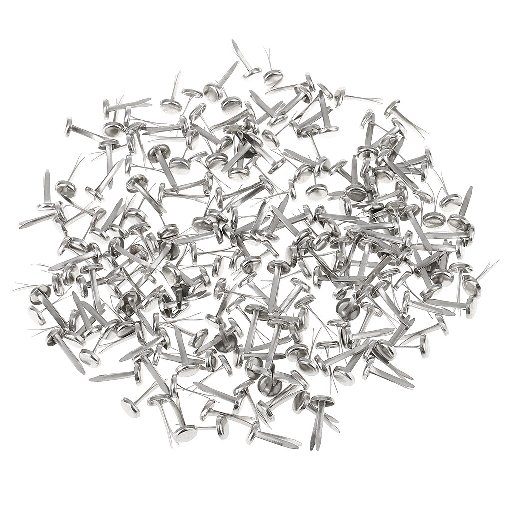 400 Pieces Metal Iron Brads Paper Fasteners for Scrapbooking Craft Gold Silver