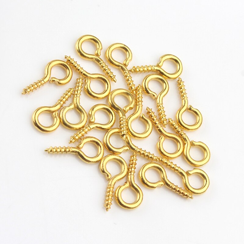 4X8Mm Kleine Tiny Mini Eye Pins Eyepins Haken Oogjes Schroefdraad Gold Sluitingen Haken Sieraden Bevindingen Voor maken Diy 400 Stks/partij: Gold