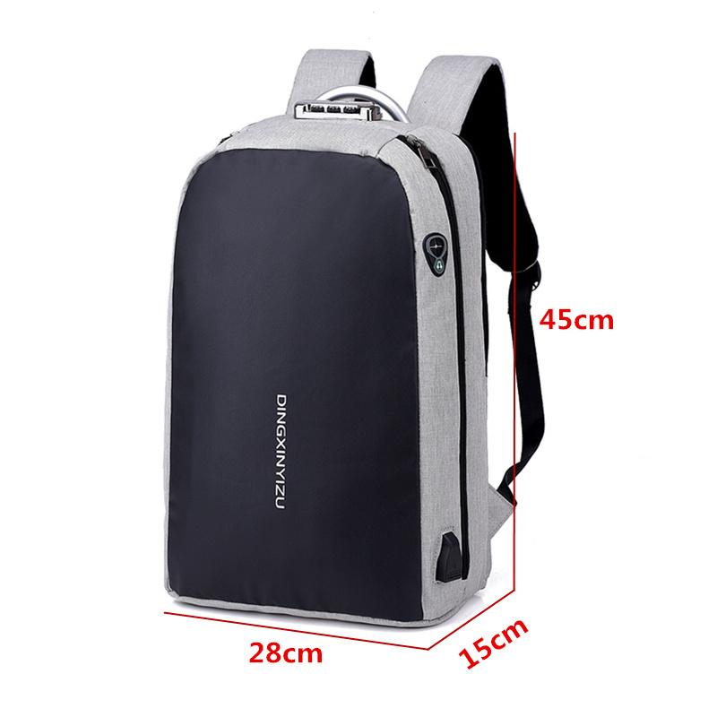 Mannen Laptop rugzak USB opladen anti-diefstal wachtwoord lock schooltas Tiener vrouwen waterdichte rugzak mochila hombre