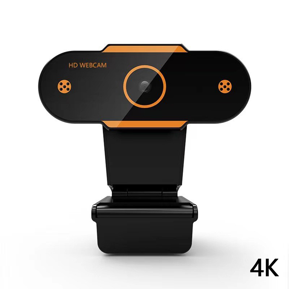 Câmera webcam de computador usb 4k-480p hd foco automático webcam cmos câmera de pc com microfone para chamadas de vídeo rede ensino reunião: Preto