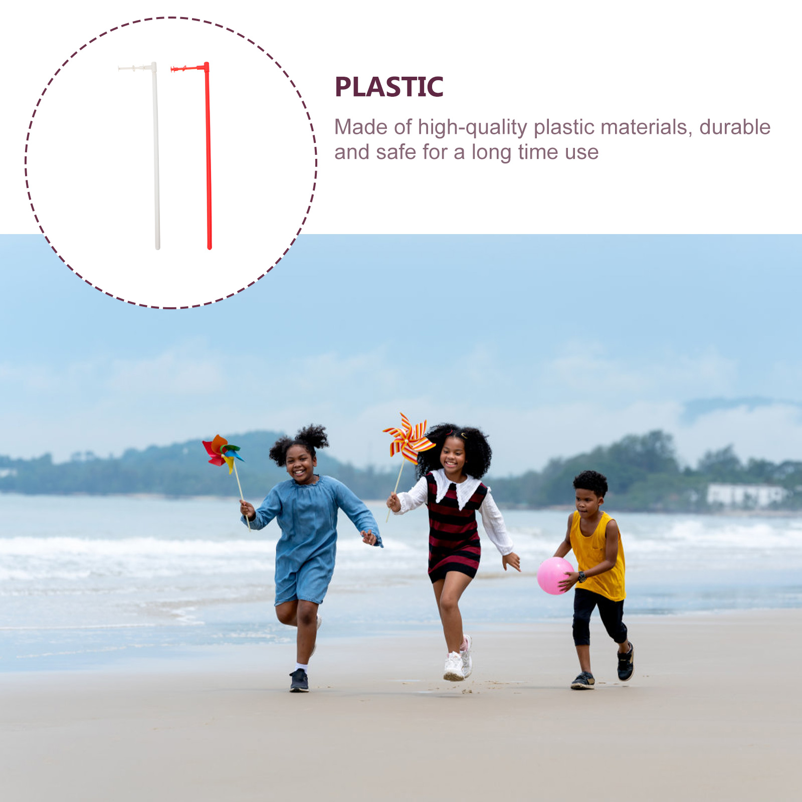 20 Sets DIY Windmill Making Rods DIY Windmill Making Poles Plastic Windmills Bar