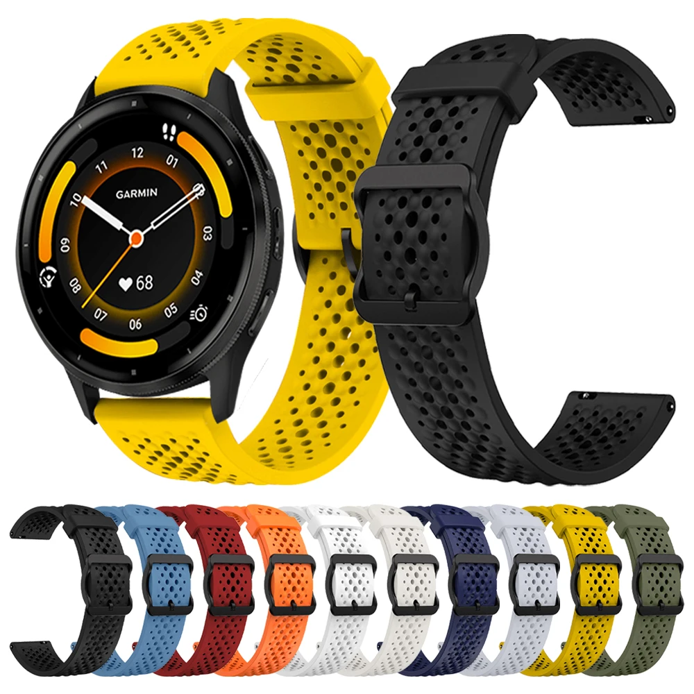 20mm 22mm Siliconen Horlogeband Voor Garmin Forerunner 55 158 965 745 245 255 265 645 MUZIEK armband Correa Voor Garmin Venu 2 3 HR